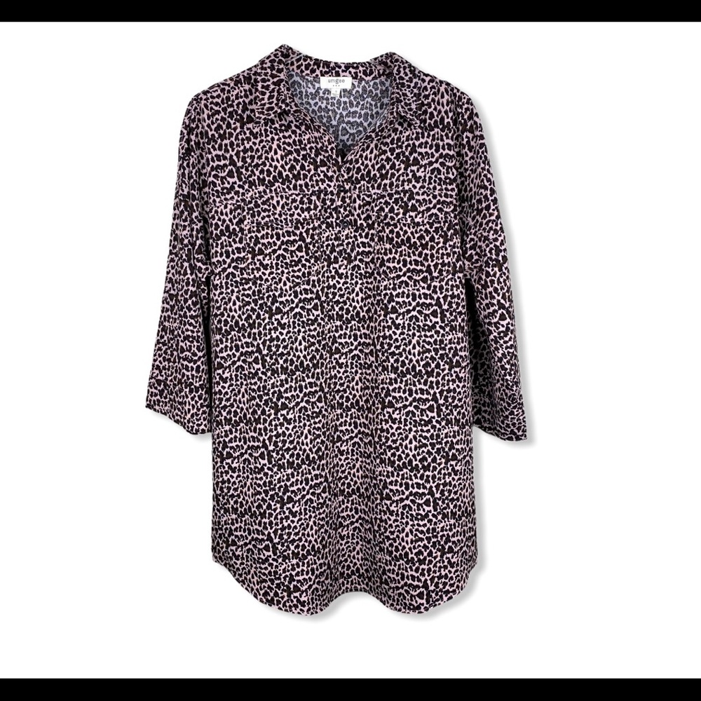 Umgee Leopard Cheetah Print Short Shirt Dress